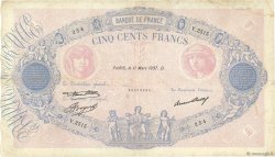 500 Francs BLEU ET ROSE FRANCE  1937 F.30.38 TB
