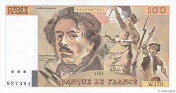 100 Francs DELACROIX imprimé en continu FRANCE  1991 F.69bis.03a1b