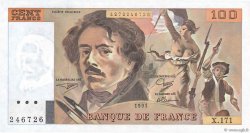 100 Francs DELACROIX imprimé en continu FRANCE  1991 F.69bis.03a3 NEUF