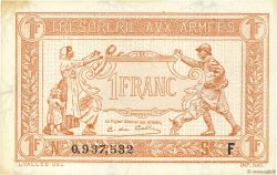 1 Franc TRÉSORERIE AUX ARMÉES 1917 FRANCE  1917 VF.03.06 SPL
