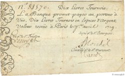 10 Livres Tournois gravé FRANCE  1719 Dor.01 pr.TB
