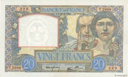 20 Francs TRAVAIL ET SCIENCE FRANCE  1941 F.12.12 pr.SPL