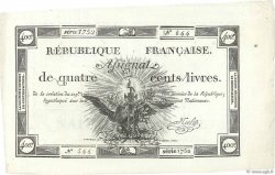400 Livres FRANCE  1792 Ass.38c pr.SUP