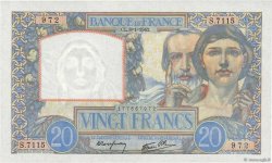 20 Francs TRAVAIL ET SCIENCE FRANCE  1942 F.12.21 SPL+