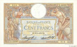 100 Francs LUC OLIVIER MERSON grands cartouches FRANCE  1934 F.24.13 SPL