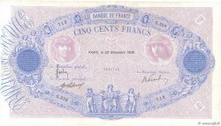 500 Francs BLEU ET ROSE FRANCE  1909 F.30.17 TB