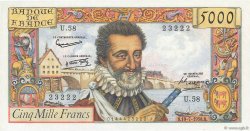 5000 Francs HENRI IV FRANCE  1958 F.49.07 NEUF