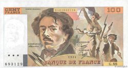 100 Francs DELACROIX modifié FRANCE  1984 F.69.08b SUP+