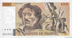 100 Francs DELACROIX imprimé en continu FRANCE  1990 F.69bis.02d SUP