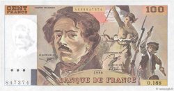 100 Francs DELACROIX imprimé en continu FRANCE  1990 F.69bis.02e1 SPL+