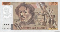 100 Francs DELACROIX imprimé en continu FRANCE  1991 F.69bis.04b SPL