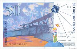 50 Francs SAINT-EXUPÉRY FRANCE  1992 F.72.01aN NEUF
