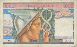 1000 Francs TRÉSOR PUBLIC FRANCE  1955 VF.35.01 F
