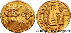 CONSTANS II, CONSTANTIN IV, HÉRACLIUS et TIBÈRE Solidus SUP