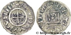 LOUIS THE PIOUS Denier à la légende chrétienne