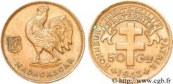 MADAGASCAR - Fuerzas Francesas Libres 50 Centimes 1943 Prétoria