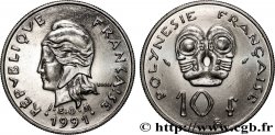 FRENCH POLYNESIA 10 Francs I.E.O.M Marianne 1991 Paris