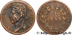 FRENCH COLONIES - Charles X, for Guyana 5 Centimes Charles X 1828 Paris - A