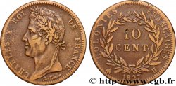 FRENCH COLONIES - Charles X, for Martinique and Guadeloupe 10 Centimes Charles X 1827 La Rochelle - H