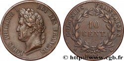 FRENCH COLONIES - Louis-Philippe for Guadeloupe 10 Centimes 1844 Paris