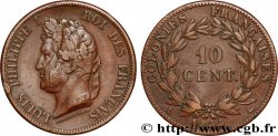 FRENCH COLONIES - Louis-Philippe for Guadeloupe 10 Centimes 1844 Paris