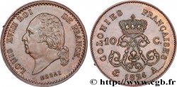 COLONIES GÉNÉRALES - Louis XVIII 10 Centimes ESSAI 1824 Paris