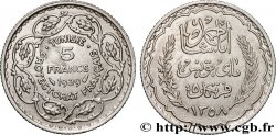 TUNISIA - FRENCH PROTECTORATE 5 Francs AH 1358 1939 Paris