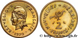 NEW HEBRIDES (VANUATU since 1980) 2 Francs Marianne / oiseau 1970 Paris