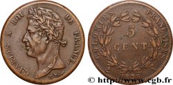 COLONIES FRANÇAISES - Charles X, pour la Guyane 5 Centimes Charles X 1828 Paris - A