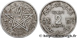 MAROC - PROTECTORAT FRANÇAIS 2 Francs Empire Chérifien - Maroc AH1370 1951 Paris