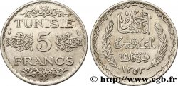 TUNISIA - FRENCH PROTECTORATE 5 Francs AH 1353 1934 Paris