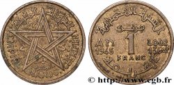 MOROCCO - FRENCH PROTECTORATE 1 Franc AH 1364 1945 Paris