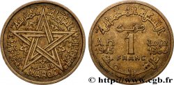 MOROCCO - FRENCH PROTECTORATE 1 Franc AH 1364 1945 Paris