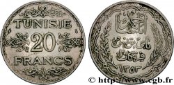 TUNISIA - FRENCH PROTECTORATE 20 Francs au nom du Bey Ahmed an 1353 1934 Paris