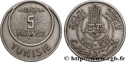 TUNISIE - PROTECTORAT FRANÇAIS 5 Francs AH1373 1954 Paris