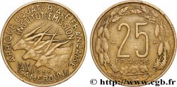 AFRIQUE ÉQUATORIALE FRANÇAISE - CAMEROUN 25 Francs antilopes 1958 Paris