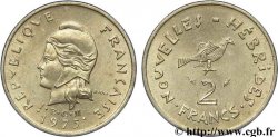 NOUVELLES HÉBRIDES (VANUATU depuis 1980) 2 Francs I. E. O. M. Marianne / oiseau 1975 Paris