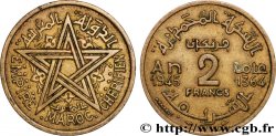 MOROCCO - FRENCH PROTECTORATE 2 Francs AH 1364 1945 Paris