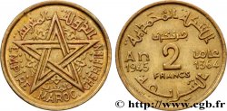 MAROCCO - PROTETTORATO FRANCESE 2 Francs AH 1364 1945 Paris