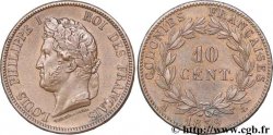 COLONIES FRANÇAISES - Louis-Philippe pour la Guadeloupe 10 centimes 1839 Paris