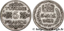 TUNISIA - FRENCH PROTECTORATE 5 Francs AH 1353 1934 Paris