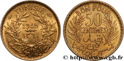 TUNISIA - French protectorate 50 Centimes AH 1364 1945 Paris