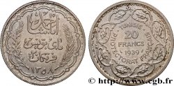 TUNISIA - French protectorate Essai 20 Francs argent au nom de Ahmed Bey AH 1358 1939 Paris MS