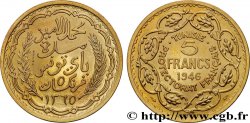 TUNISIE - PROTECTORAT - ALI BEY Essai-piéfort de 5 Francs 1946 Paris MS