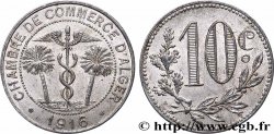 ALGERIA 10 Centimes Chambre de Commerce d’Alger caducéee netre deux palmiers 1916