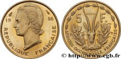 AFRICA OCCIDENTALE FRANCESA Essai de 5 Francs Marianne / antilope 1956 Paris