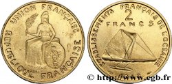 FRENCH POLYNESIA - French Oceania Essai de 2 Francs avec listel en relief 1948 Paris