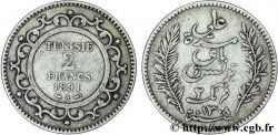 TUNISIE - PROTECTORAT FRANÇAIS 2 Francs au nom du Bey Ali 1891 Paris - A TB+