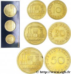 SAARLAND Boîtier de 10, 20 et 50 franken ESSAI 1954 Paris