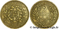 TUNISIE - PROTECTORAT FRANÇAIS Bon pour 2 Francs sans le nom du Bey AH1360 1941 Paris